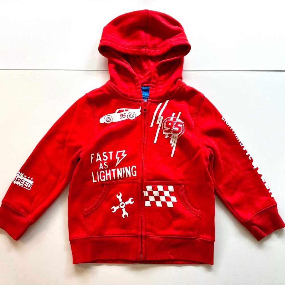 Disney Cars Lightning McQueen Boys Hoodie Zip-Up